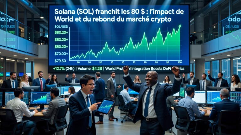 Solana (SOL) franchit les 80 $ : l’impact de World et du rebond du marché crypto